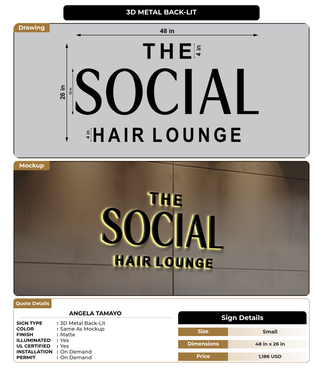CUSTOM MOCKUP SIGN FOR Angela Tamayo
