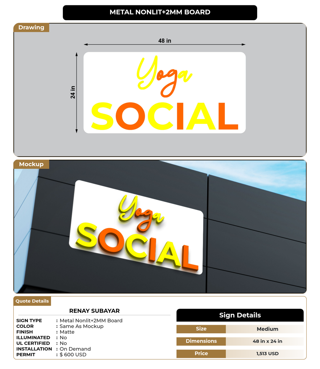 CUSTOM MOCKUP SIGN FOR Renay Subayar