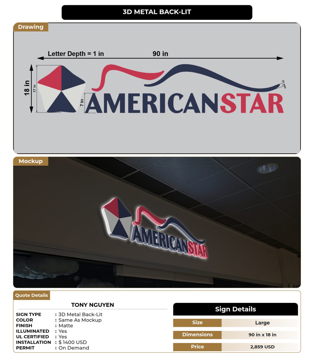 CUSTOM MOCKUP SIGN FOR Tony Nguyen