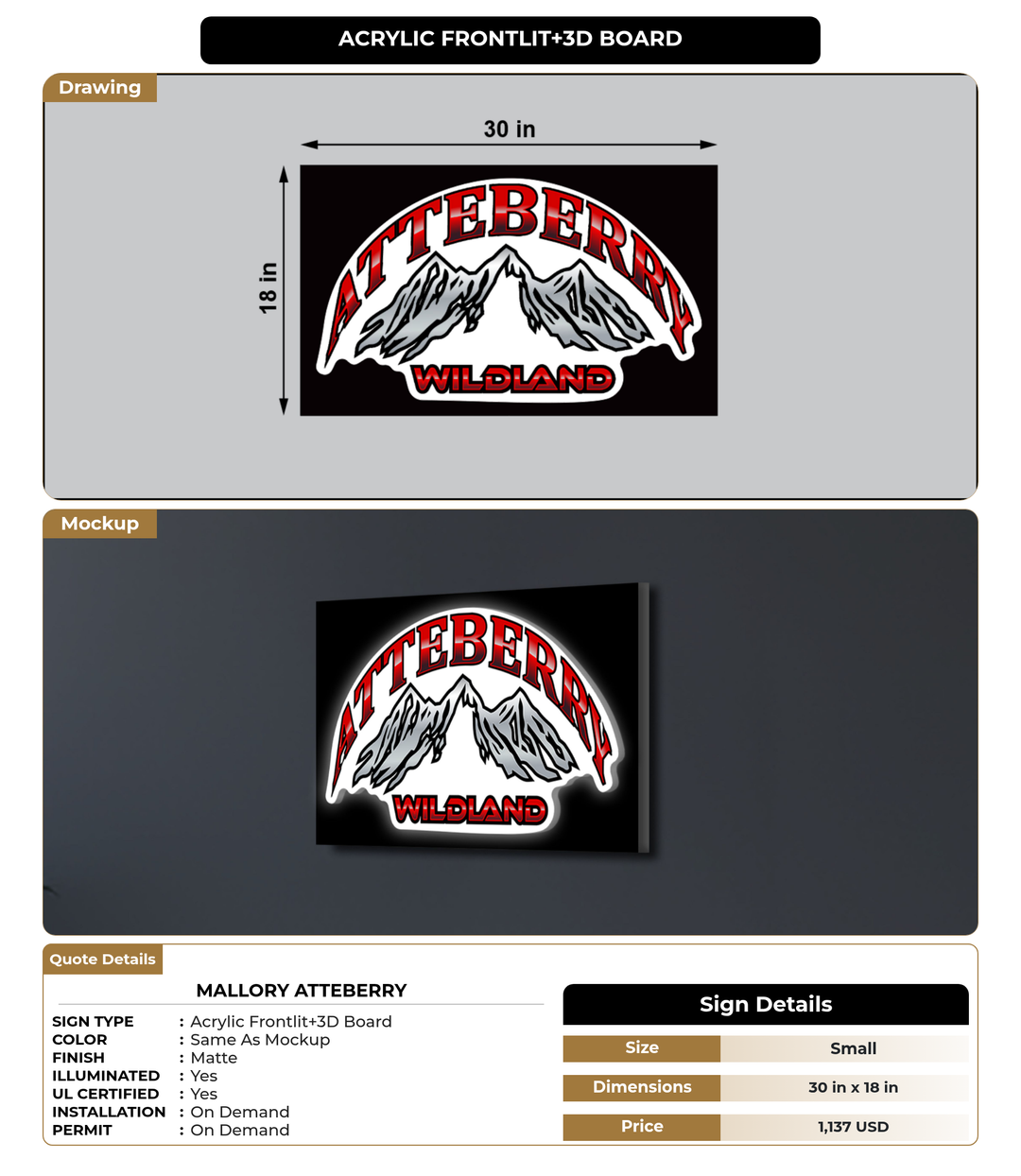 CUSTOM MOCKUP SIGN FOR Mallory Atteberry