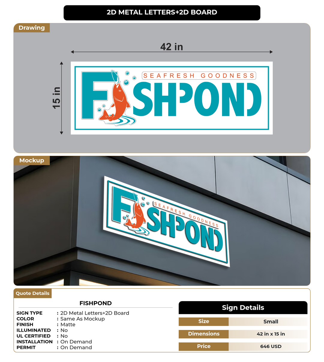 CUSTOM MOCKUP SIGN FOR fishpond