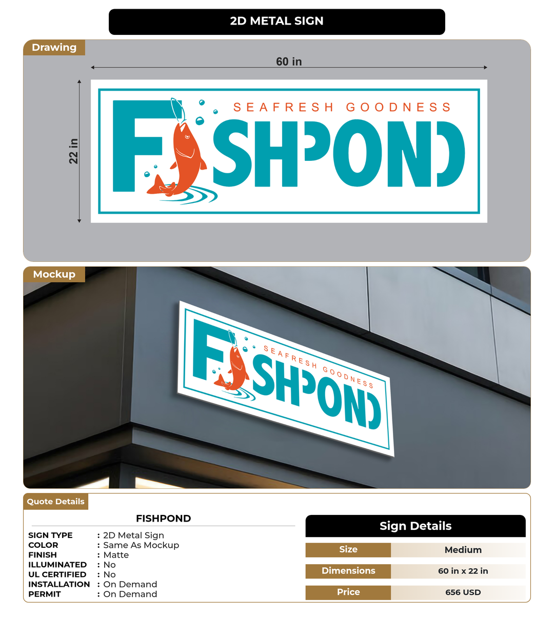 CUSTOM MOCKUP SIGN FOR fishpond