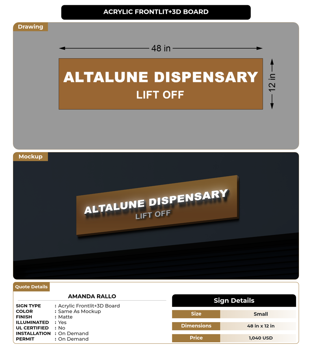 CUSTOM MOCKUP SIGN FOR Amanda Rallo