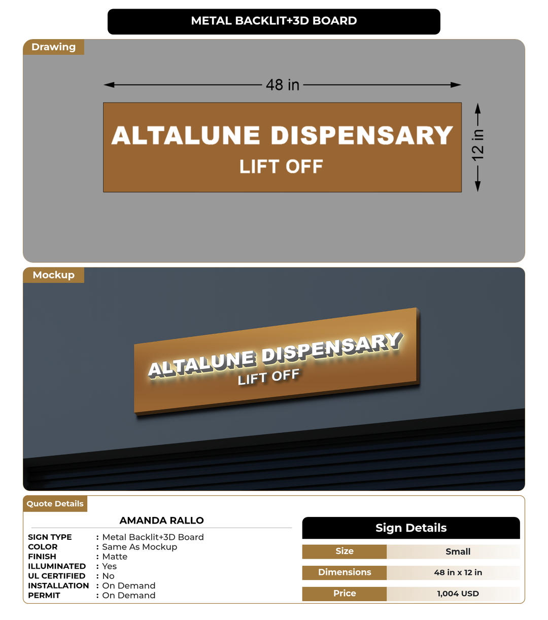 CUSTOM MOCKUP SIGN FOR Amanda Rallo