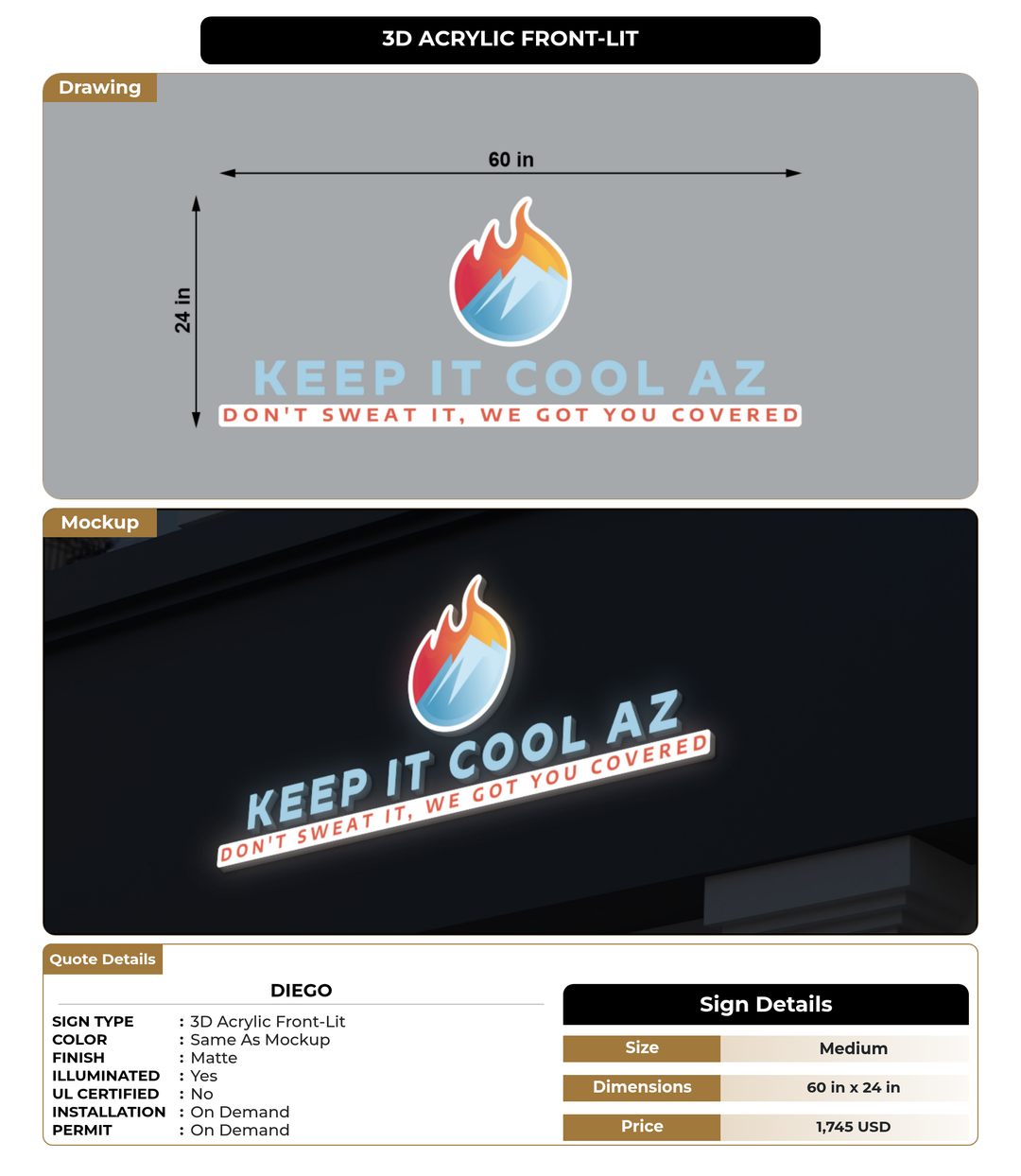 CUSTOM MOCKUP SIGN FOR Diego