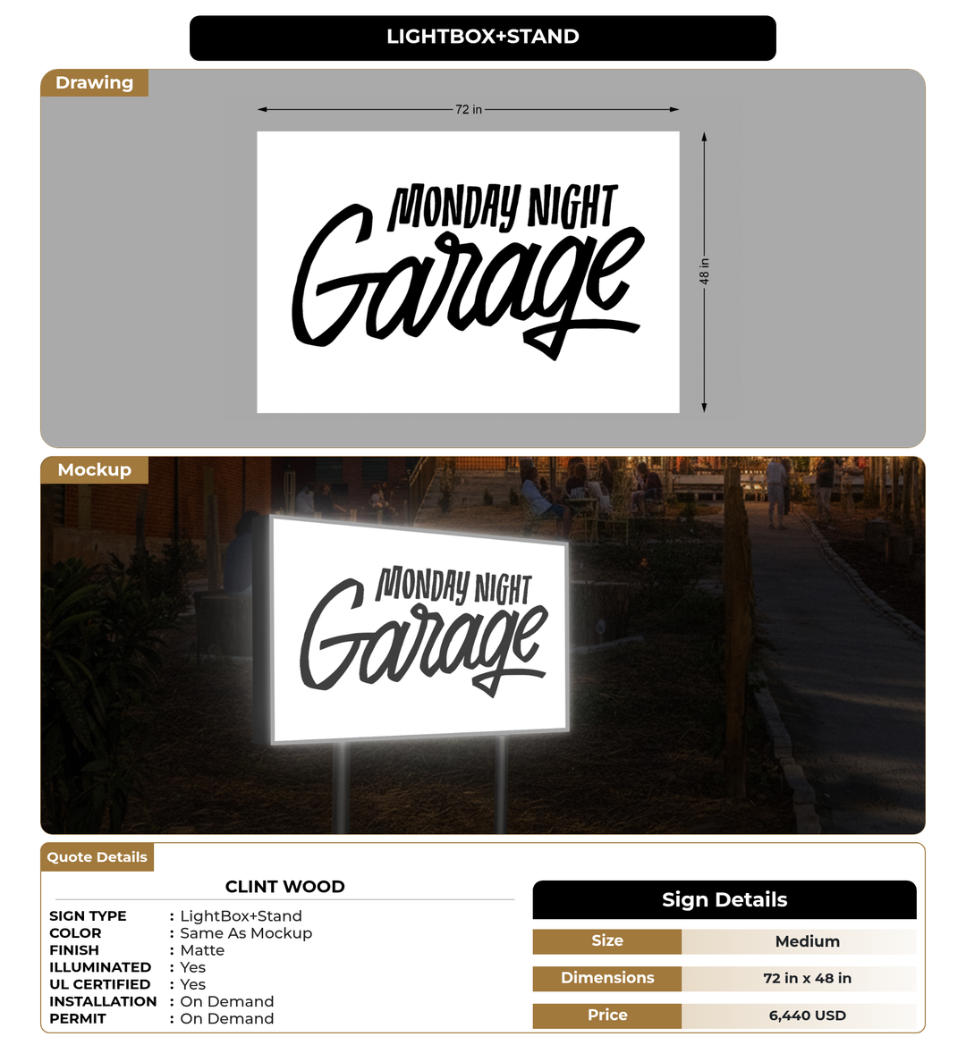 CUSTOM MOCKUP SIGN FOR Clint Wood
