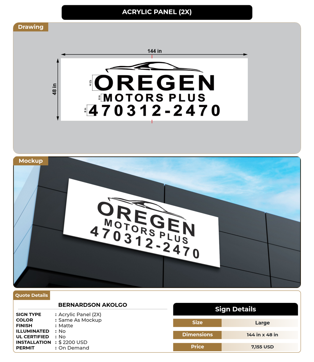 CUSTOM MOCKUP SIGN FOR Bernardson Akolgo