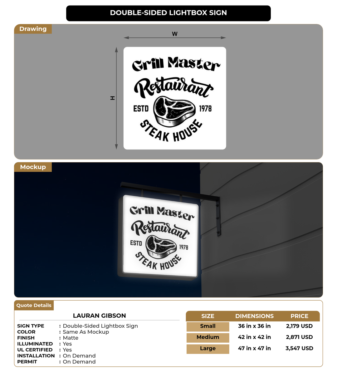 CUSTOM MOCKUP SIGN FOR Lauran Gibson