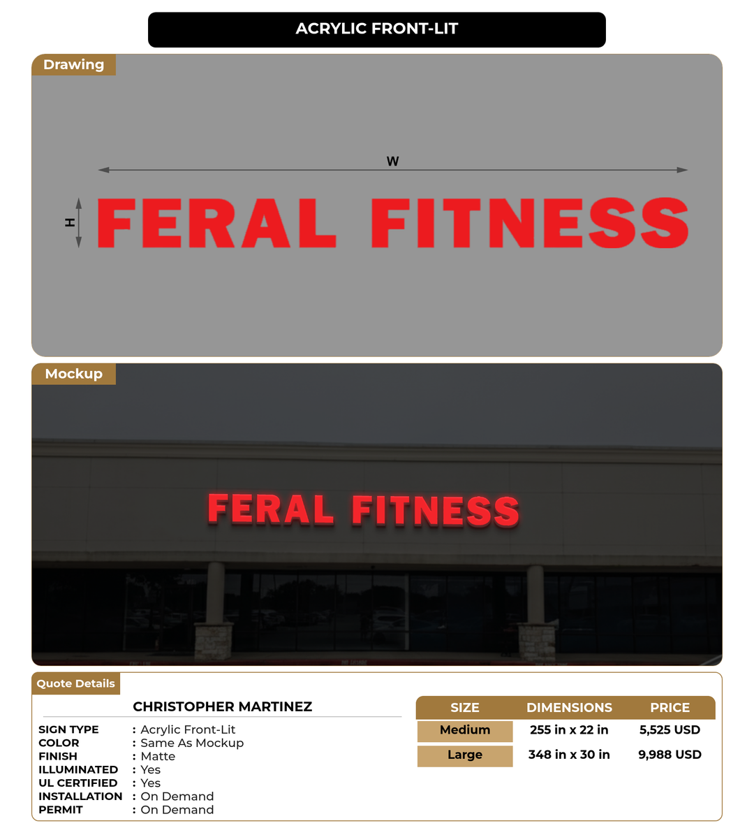 CUSTOM MOCKUP SIGN FOR Christopher Martinez