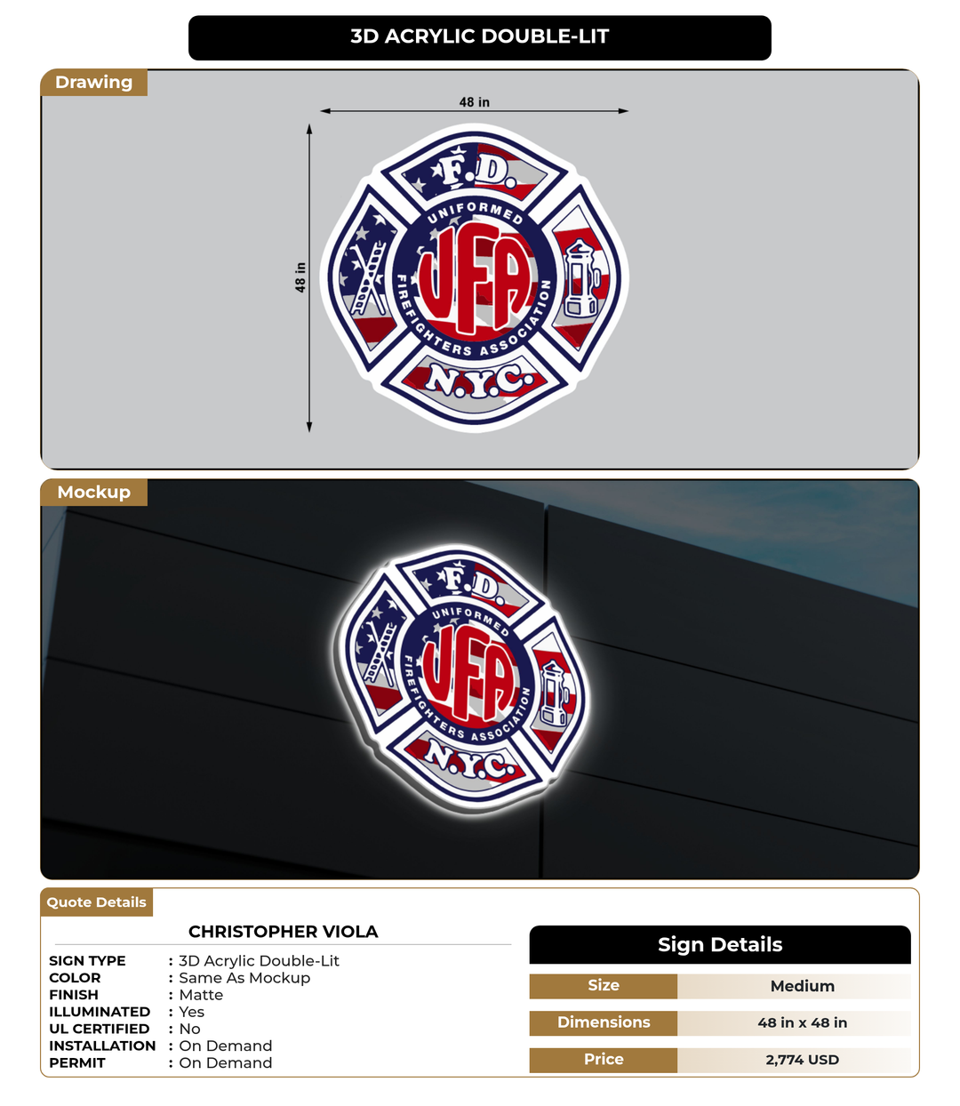 CUSTOM MOCKUP SIGN FOR Christopher Viola