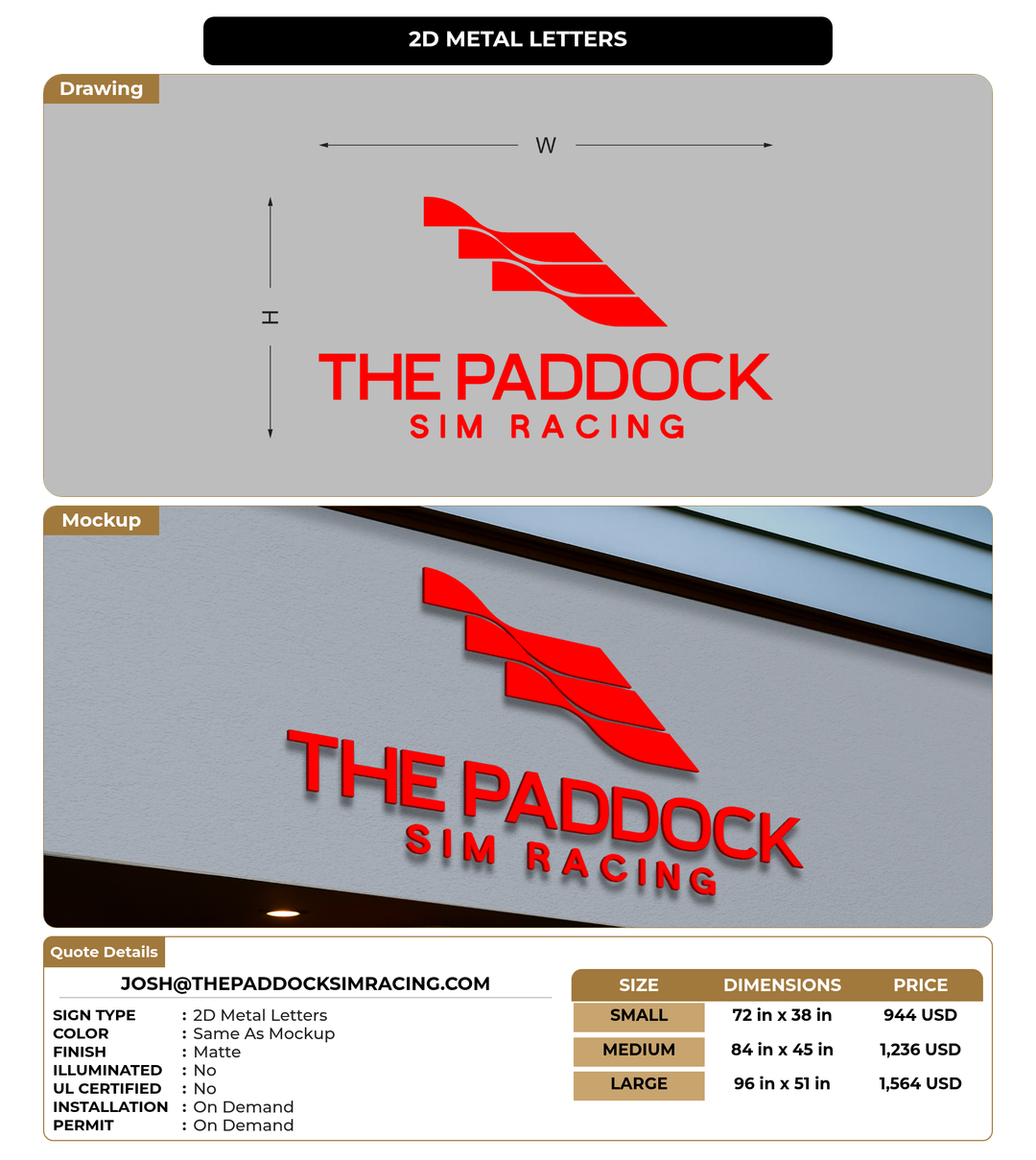 CUSTOM MOCKUP SIGN FOR Josh@thepaddocksimracing.com