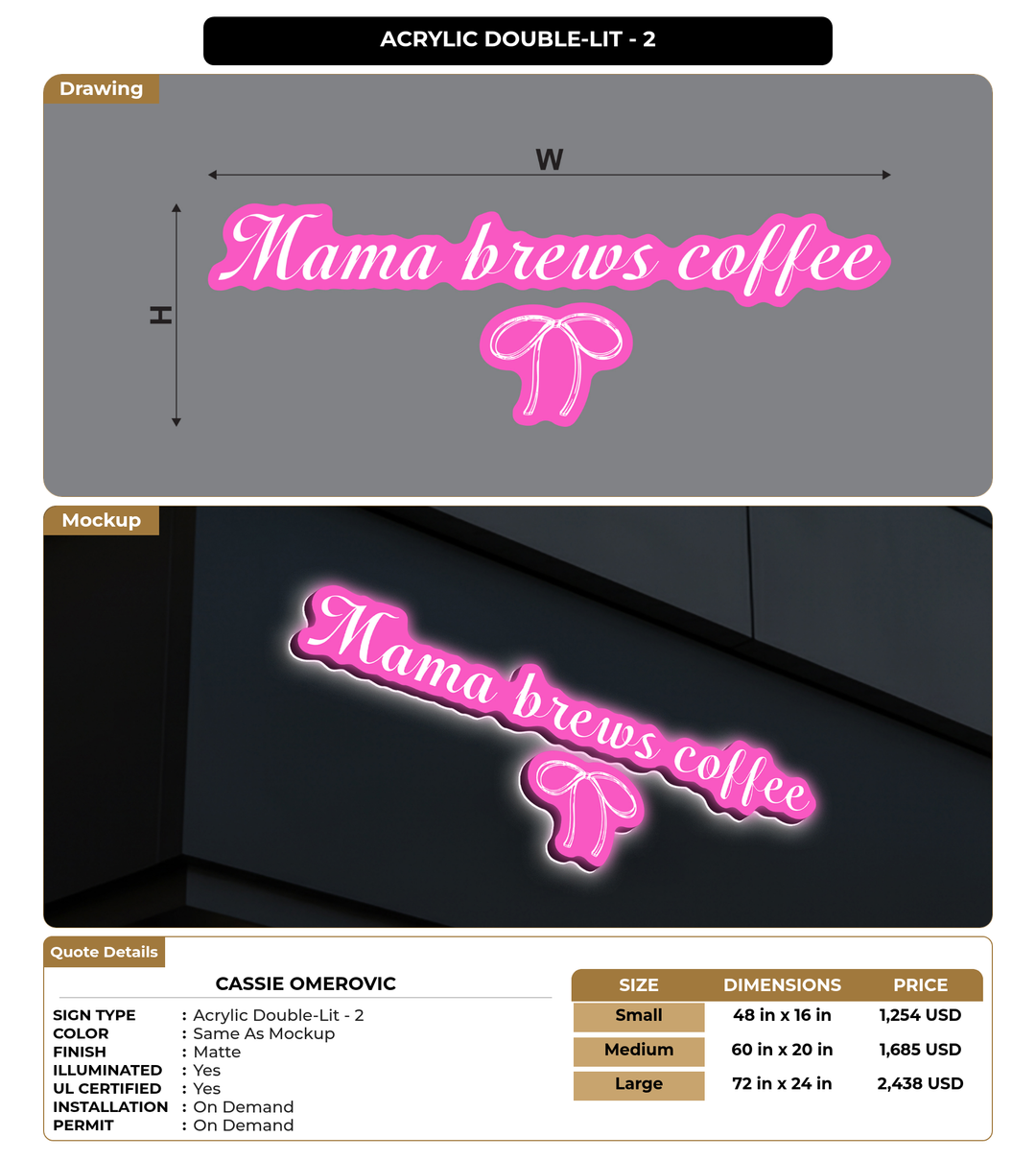 CUSTOM MOCKUP SIGN FOR Cassie Omerovic