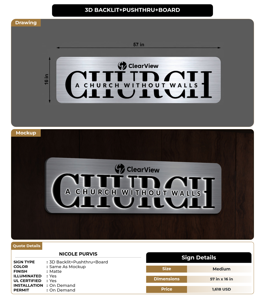 CUSTOM MOCKUP SIGN FOR Nicole Purvis