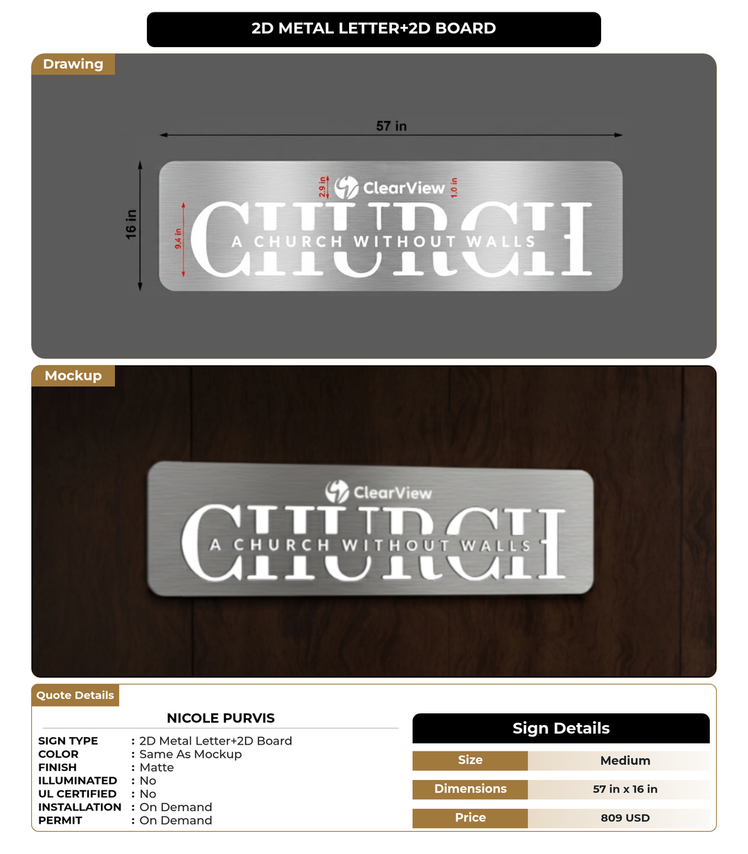 CUSTOM MOCKUP SIGN FOR Nicole Purvis