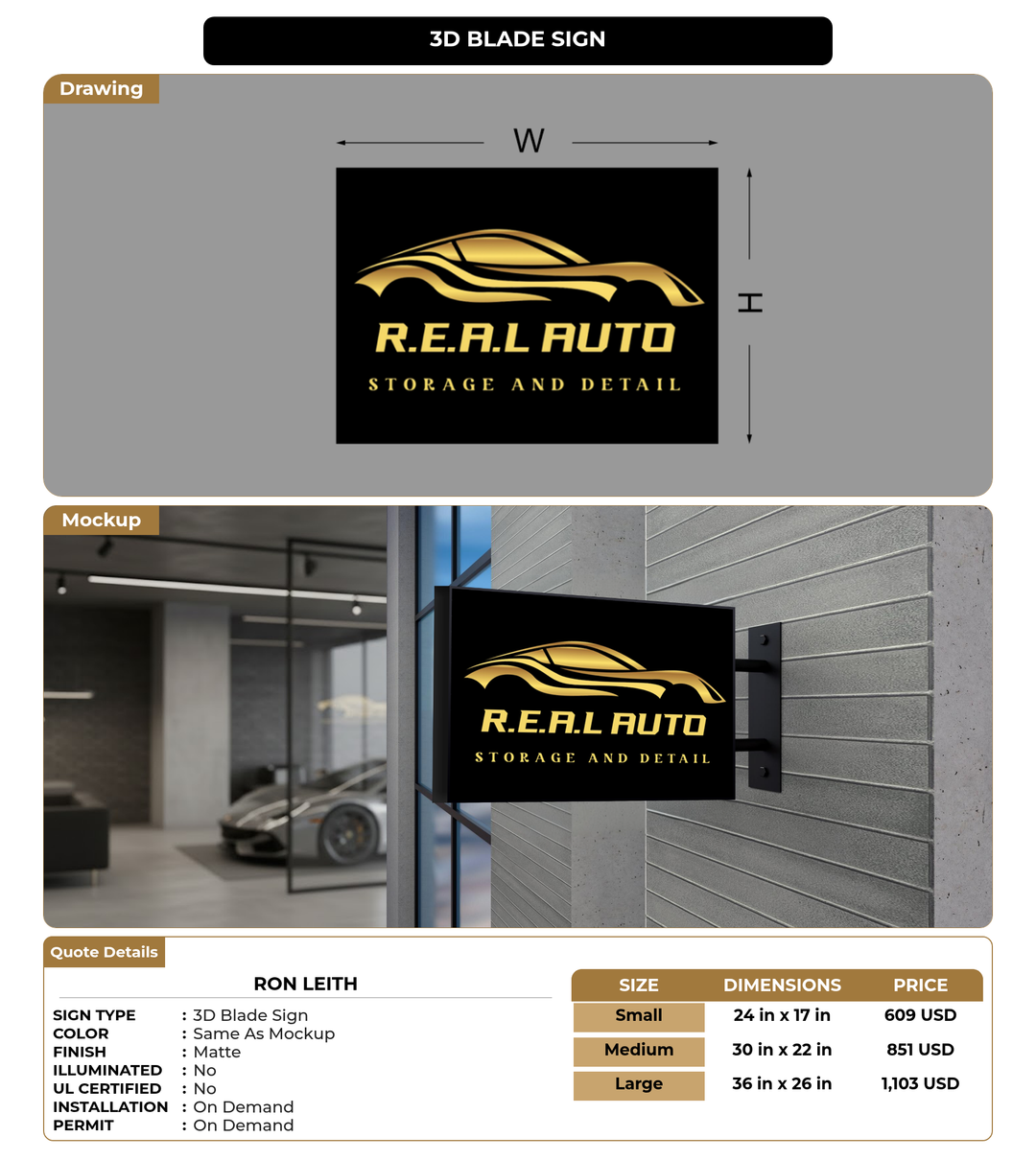CUSTOM MOCKUP SIGN FOR Ron Leith