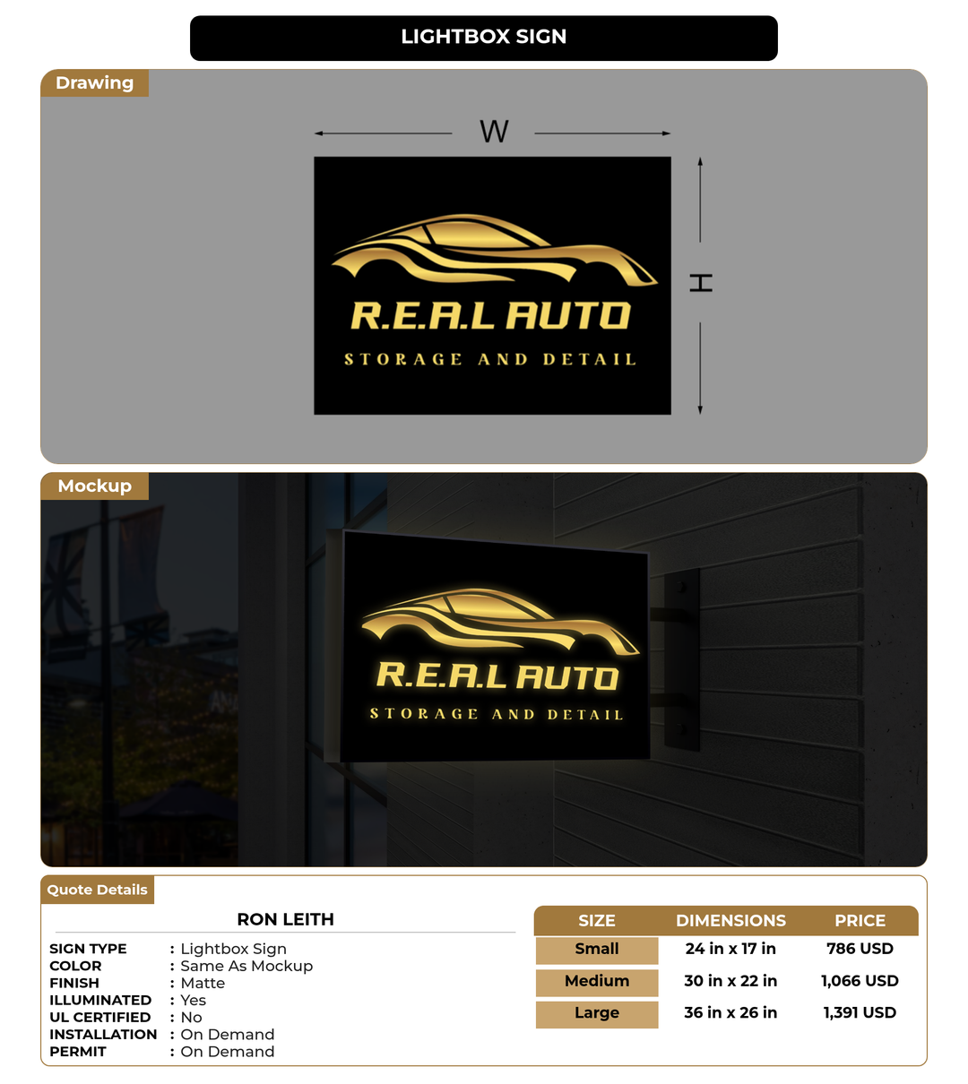 CUSTOM MOCKUP SIGN FOR Ron Leith