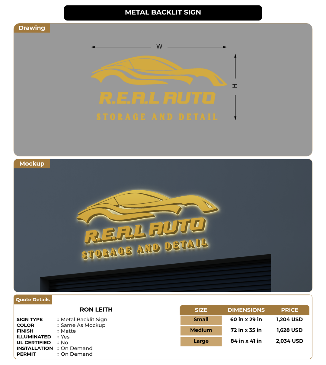 CUSTOM MOCKUP SIGN FOR Ron Leith