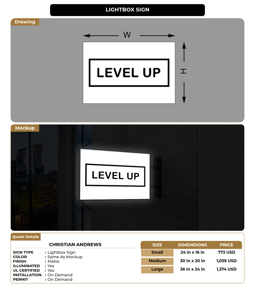 CUSTOM MOCKUP SIGN FOR Christian Andrews
