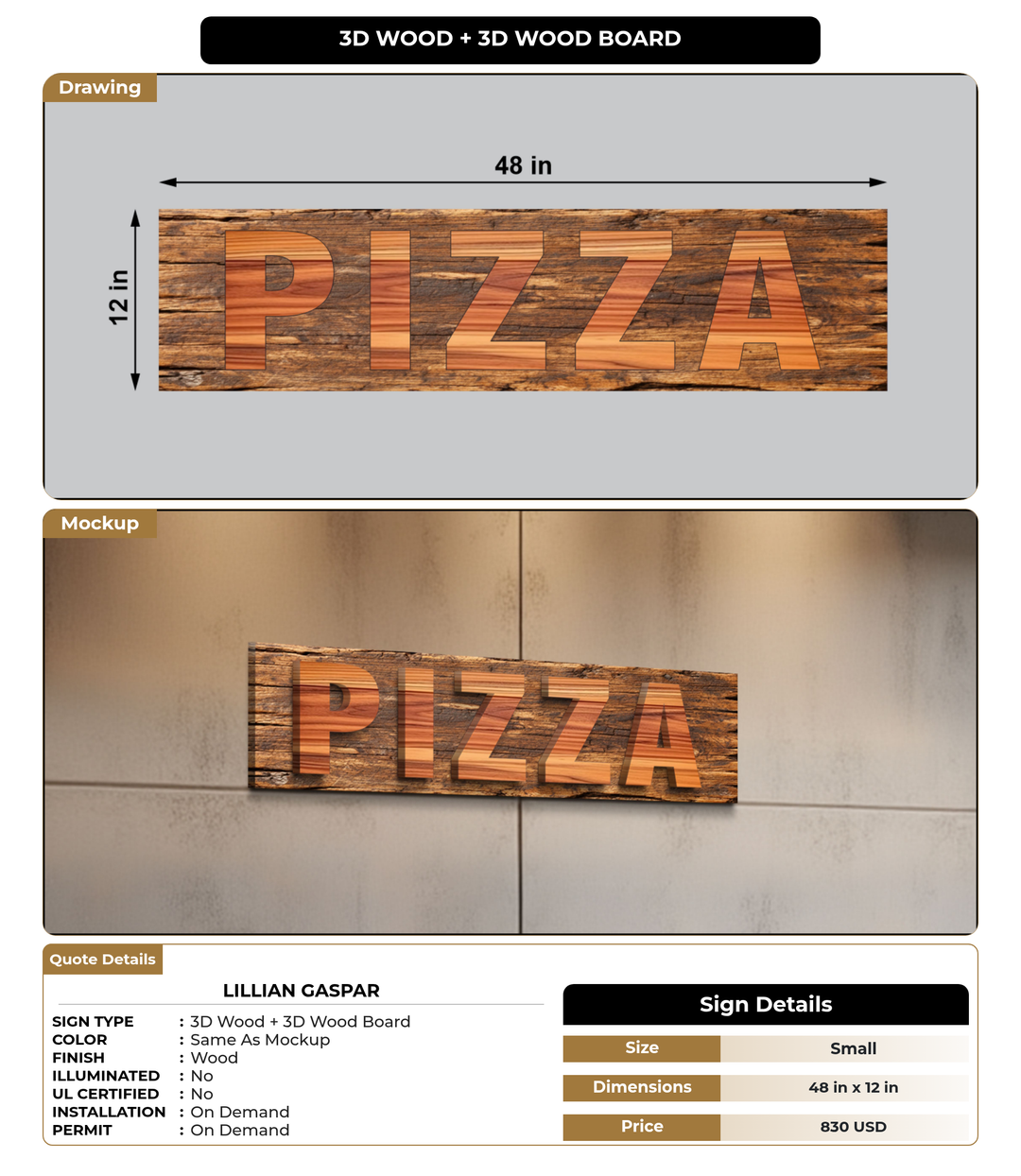 CUSTOM MOCKUP SIGN FOR Lillian Gaspar