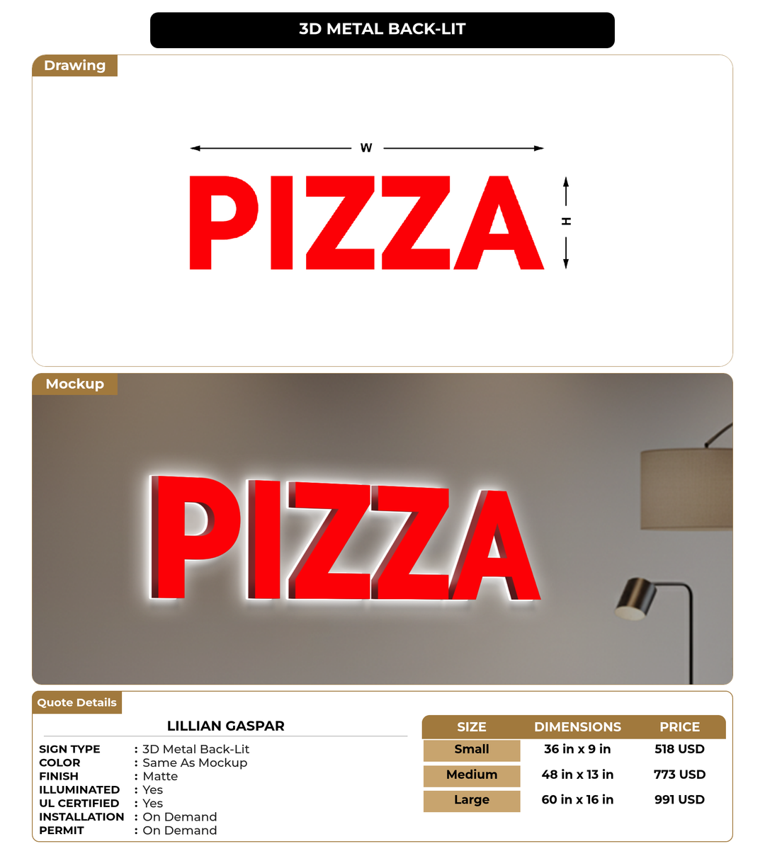 CUSTOM MOCKUP SIGN FOR Lillian Gaspar