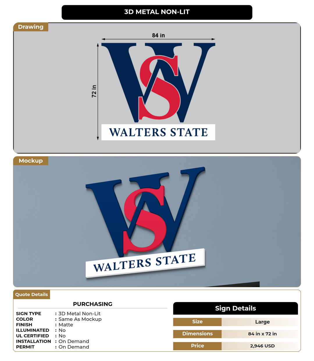 CUSTOM MOCKUP SIGN FOR Purchasing