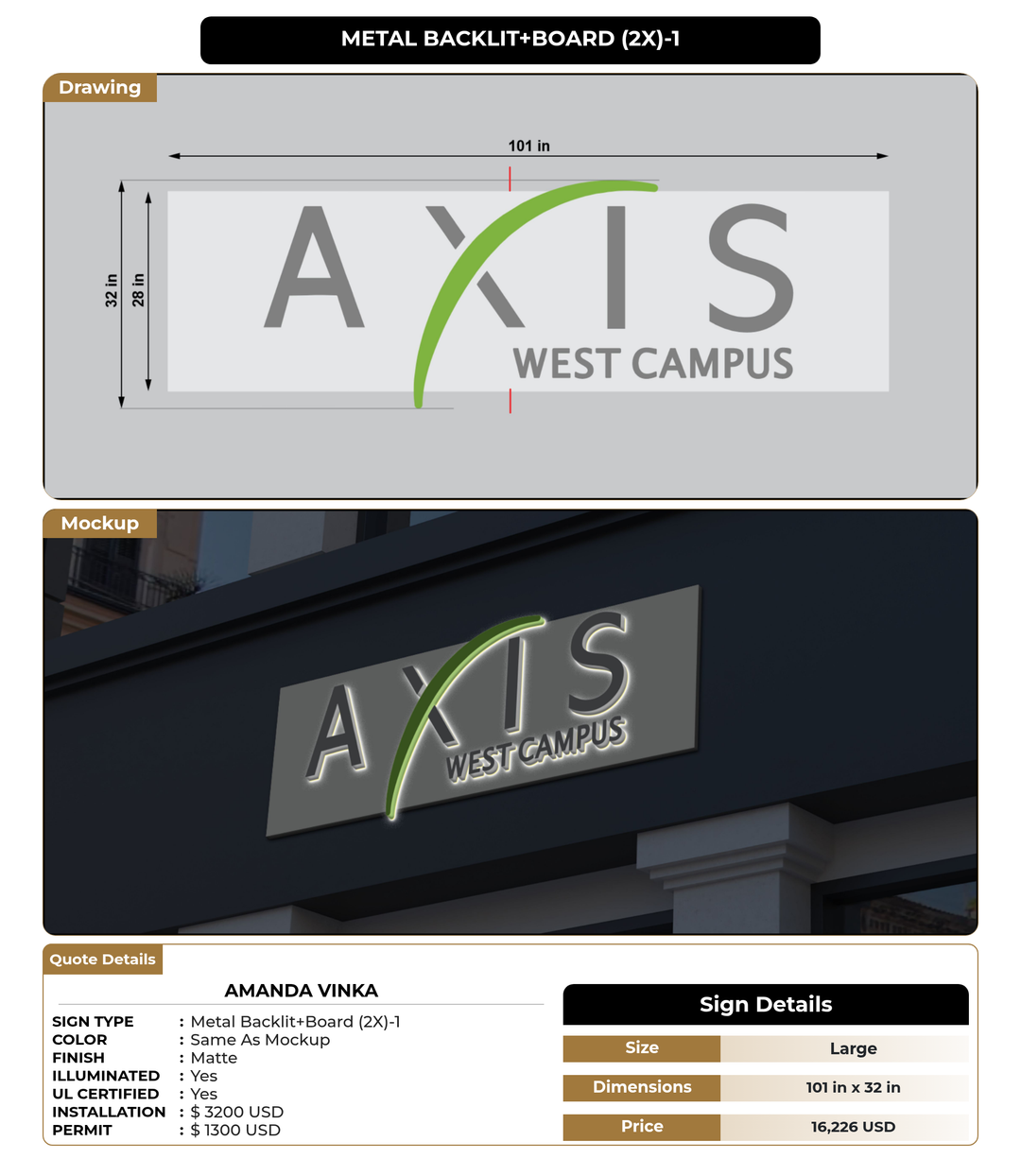 CUSTOM MOCKUP SIGN FOR Amanda Vinka