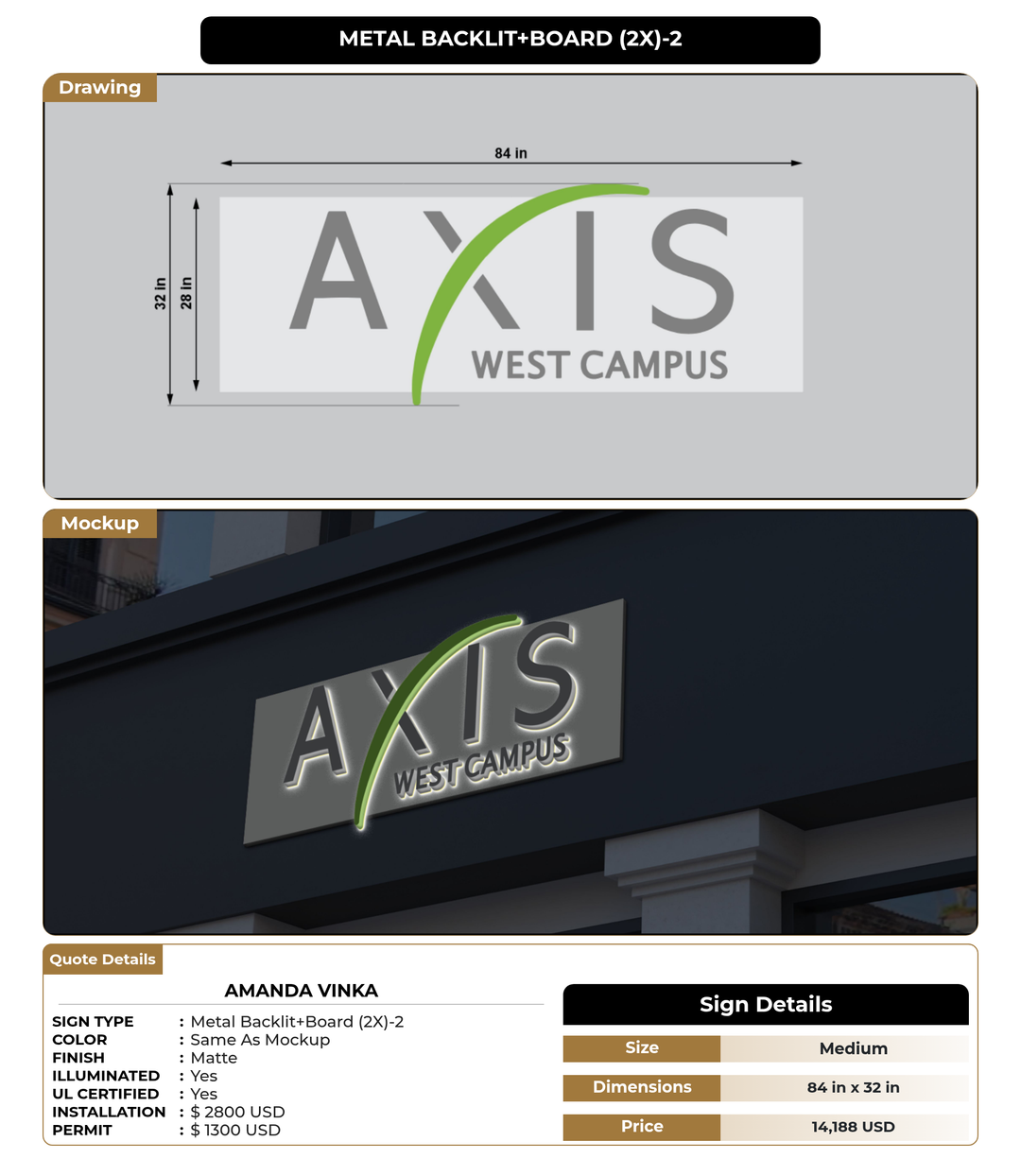CUSTOM MOCKUP SIGN FOR Amanda Vinka