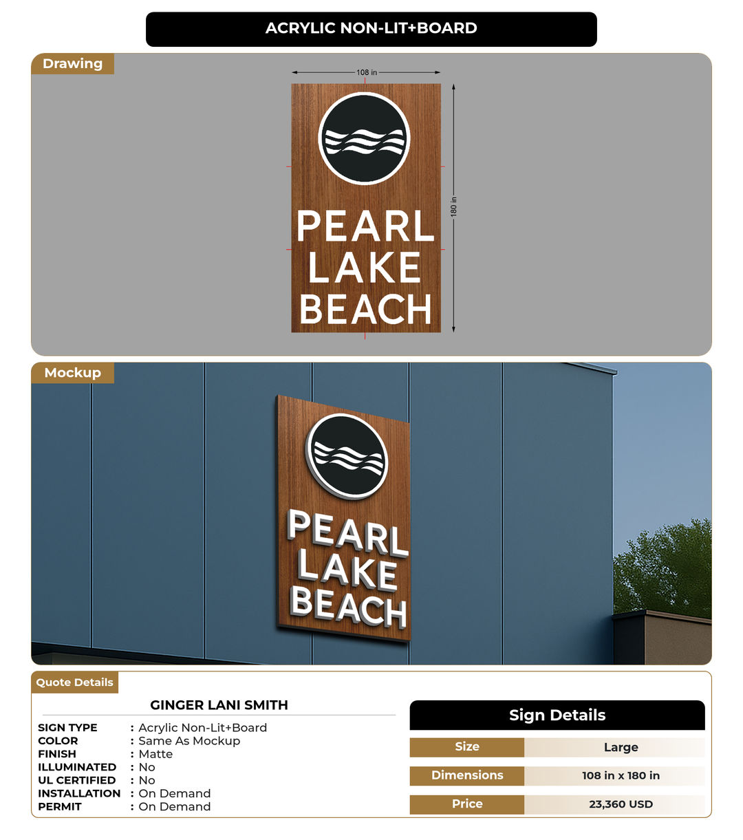 CUSTOM MOCKUP SIGN FOR GINGER LANI SMITH