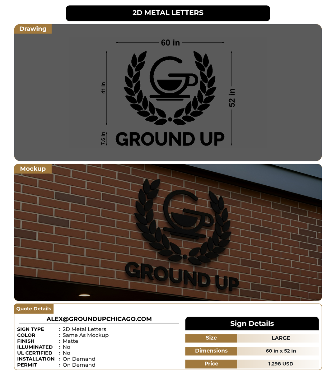 CUSTOM MOCKUP SIGN FOR alex@groundupchicago.com