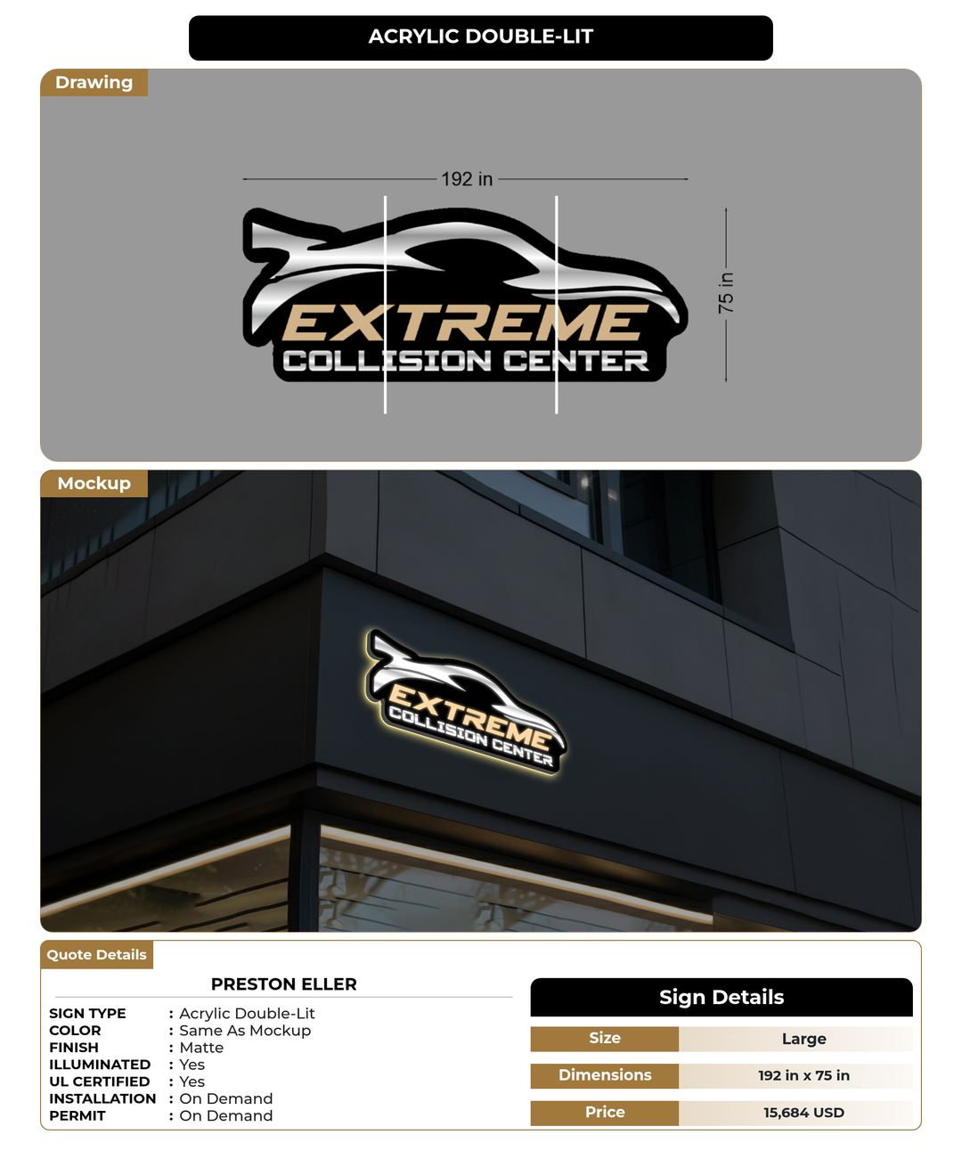 CUSTOM MOCKUP SIGN FOR Preston eller