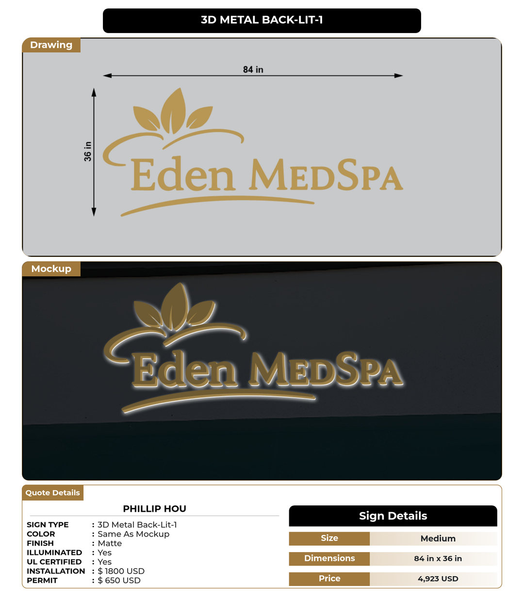 CUSTOM MOCKUP SIGN FOR Phillip Hou