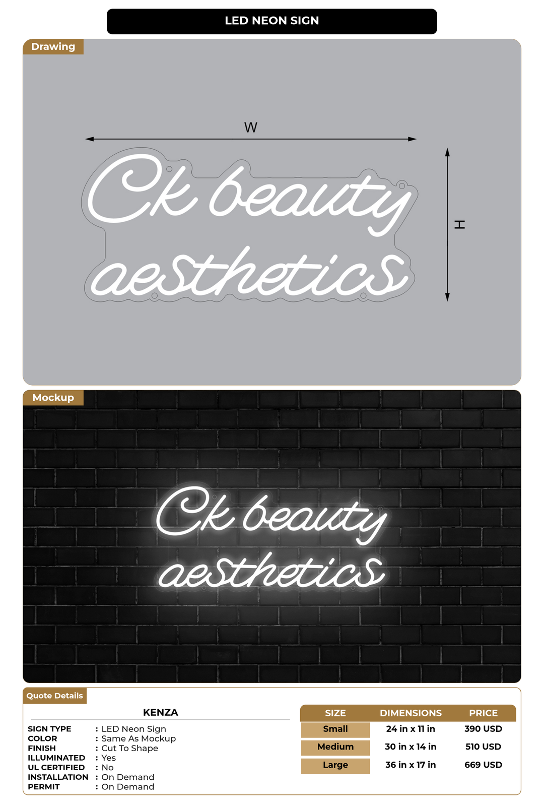 CUSTOM MOCKUP SIGN FOR Kenza