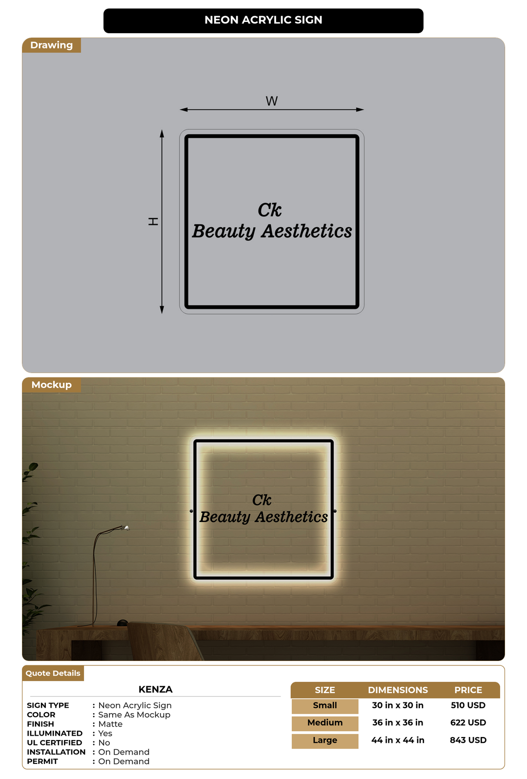 CUSTOM MOCKUP SIGN FOR Kenza