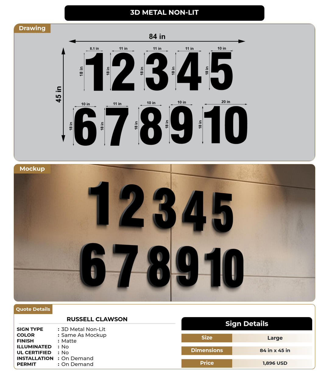 CUSTOM MOCKUP SIGN FOR Russell Clawson