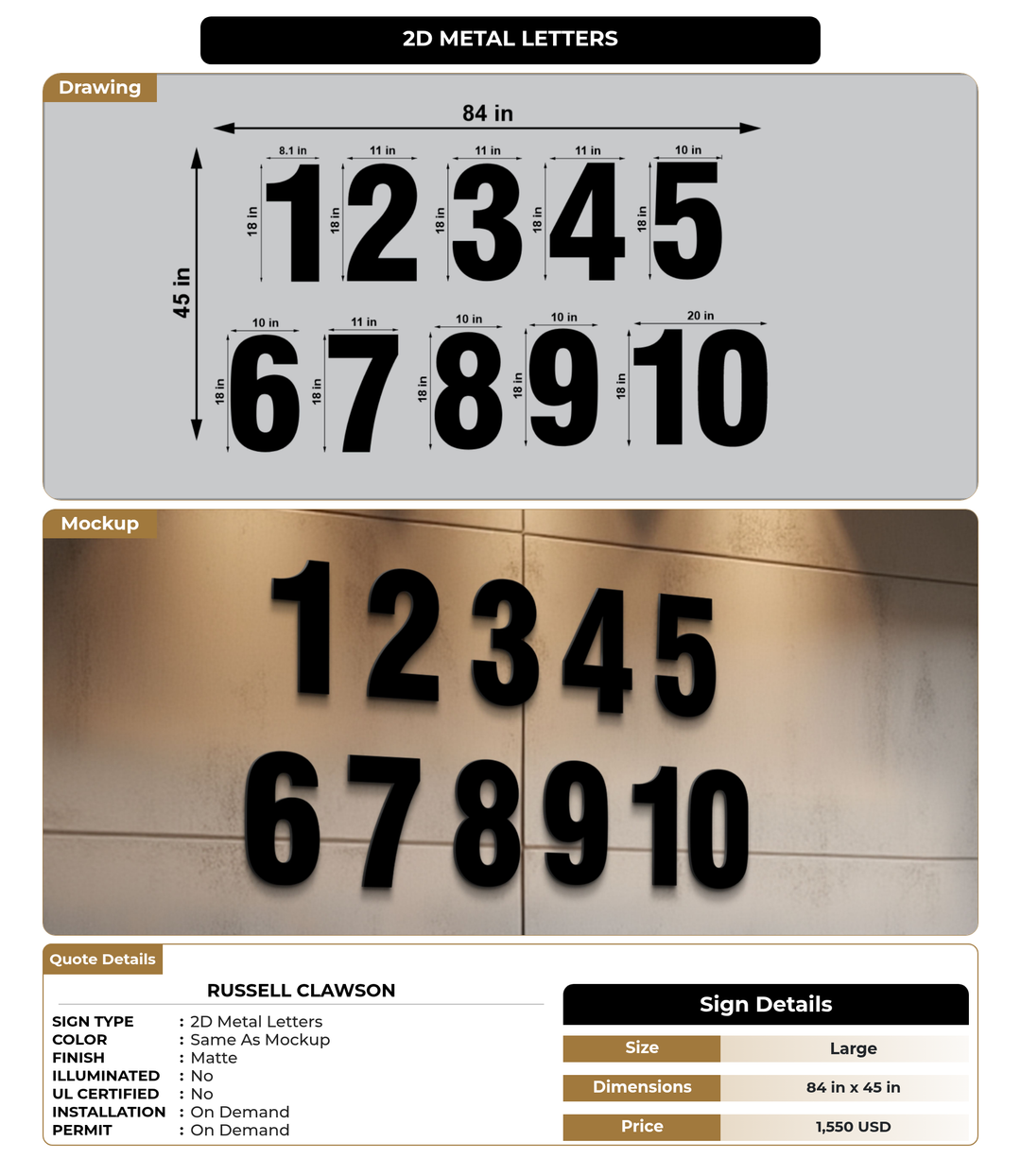 CUSTOM MOCKUP SIGN FOR Russell Clawson