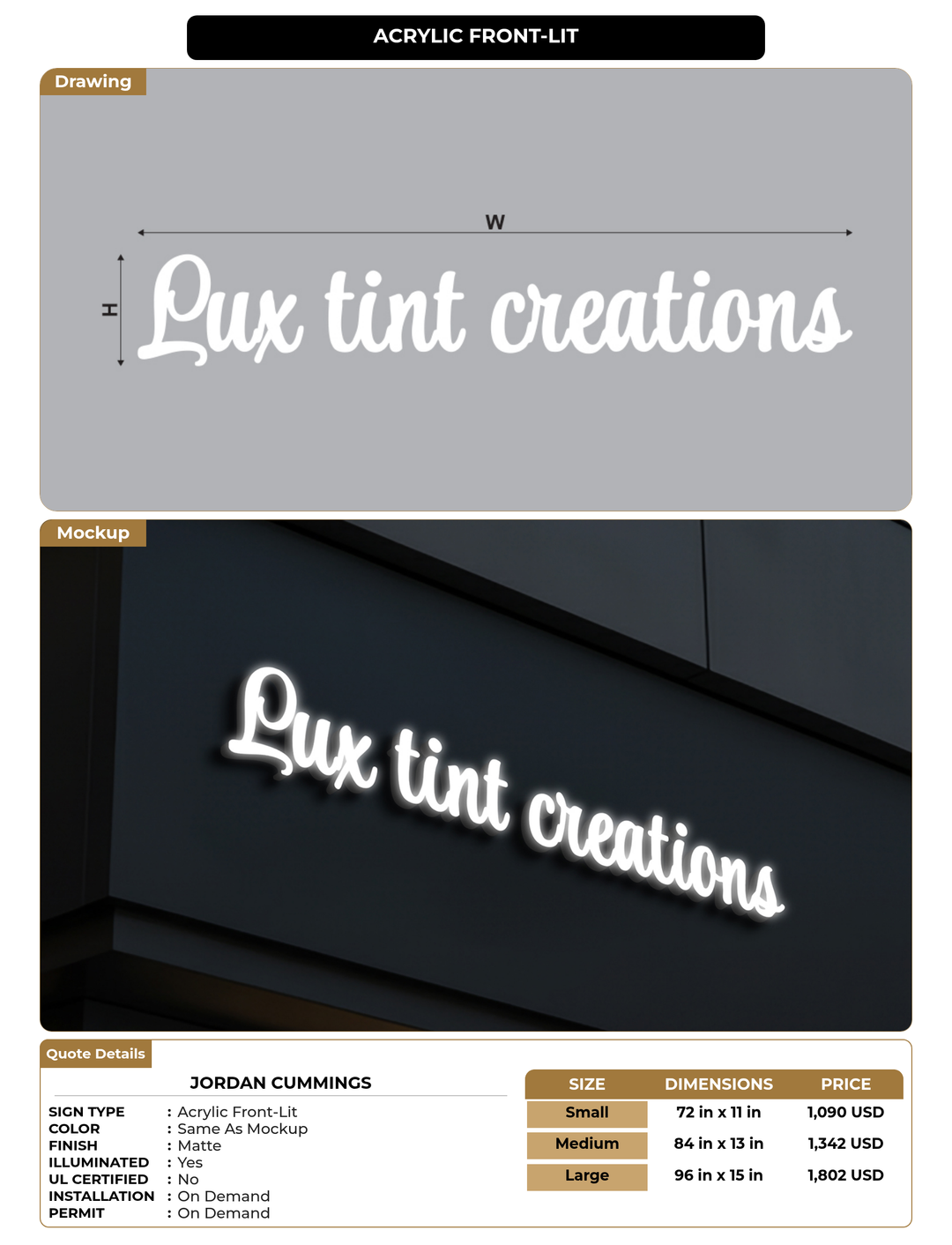 CUSTOM MOCKUP SIGN FOR Jordan Cummings