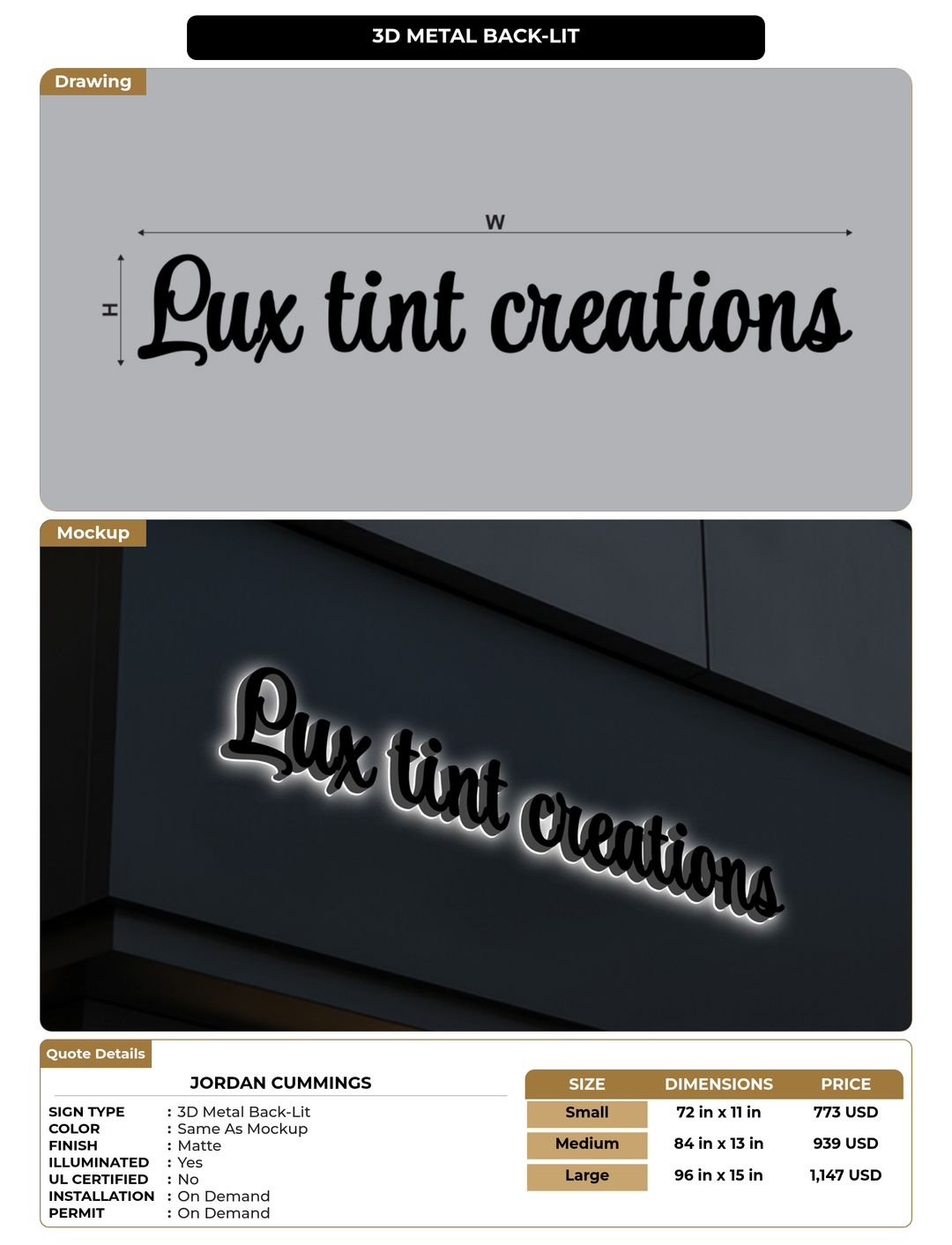 CUSTOM MOCKUP SIGN FOR Jordan Cummings