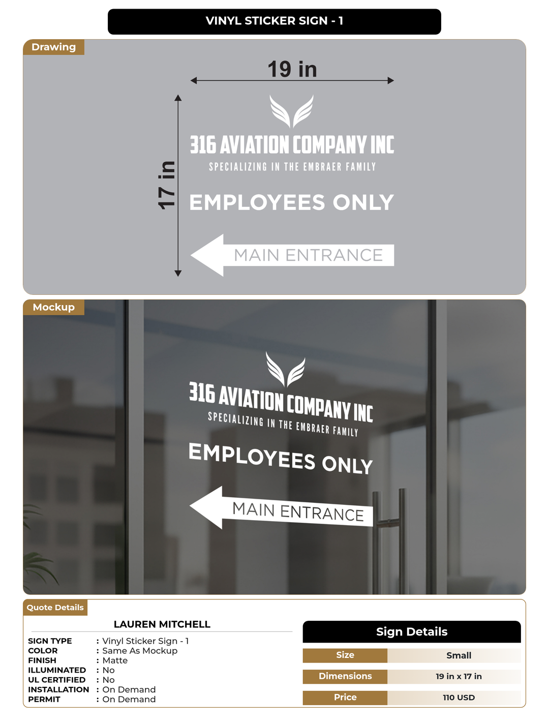 CUSTOM MOCKUP SIGN FOR LAUREN MITCHELL