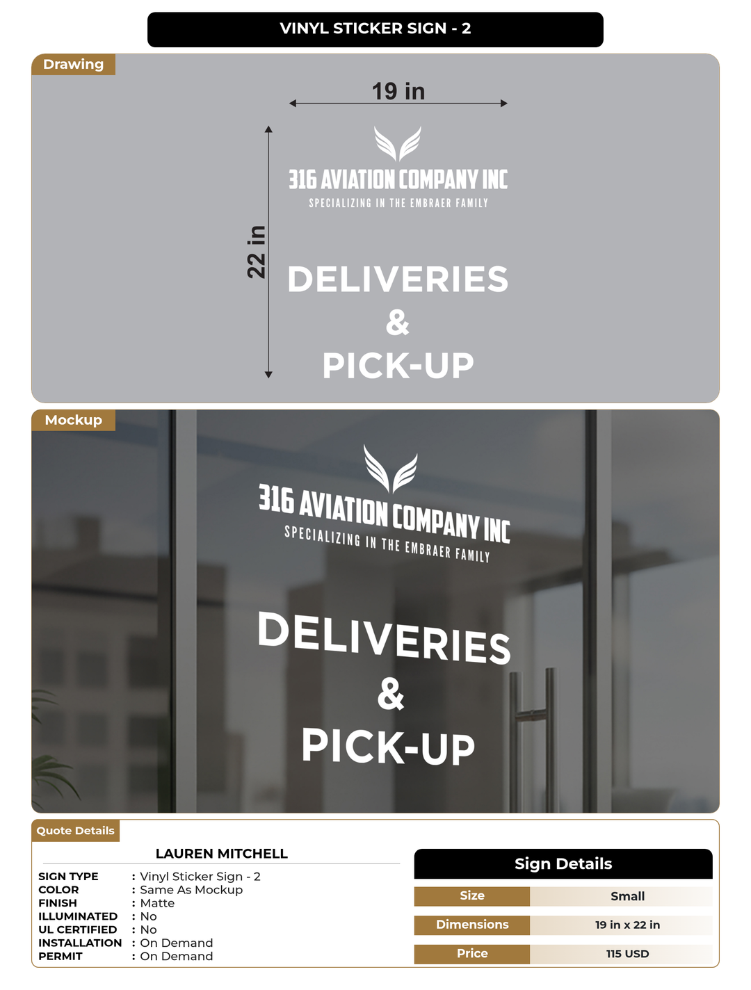 CUSTOM MOCKUP SIGN FOR LAUREN MITCHELL