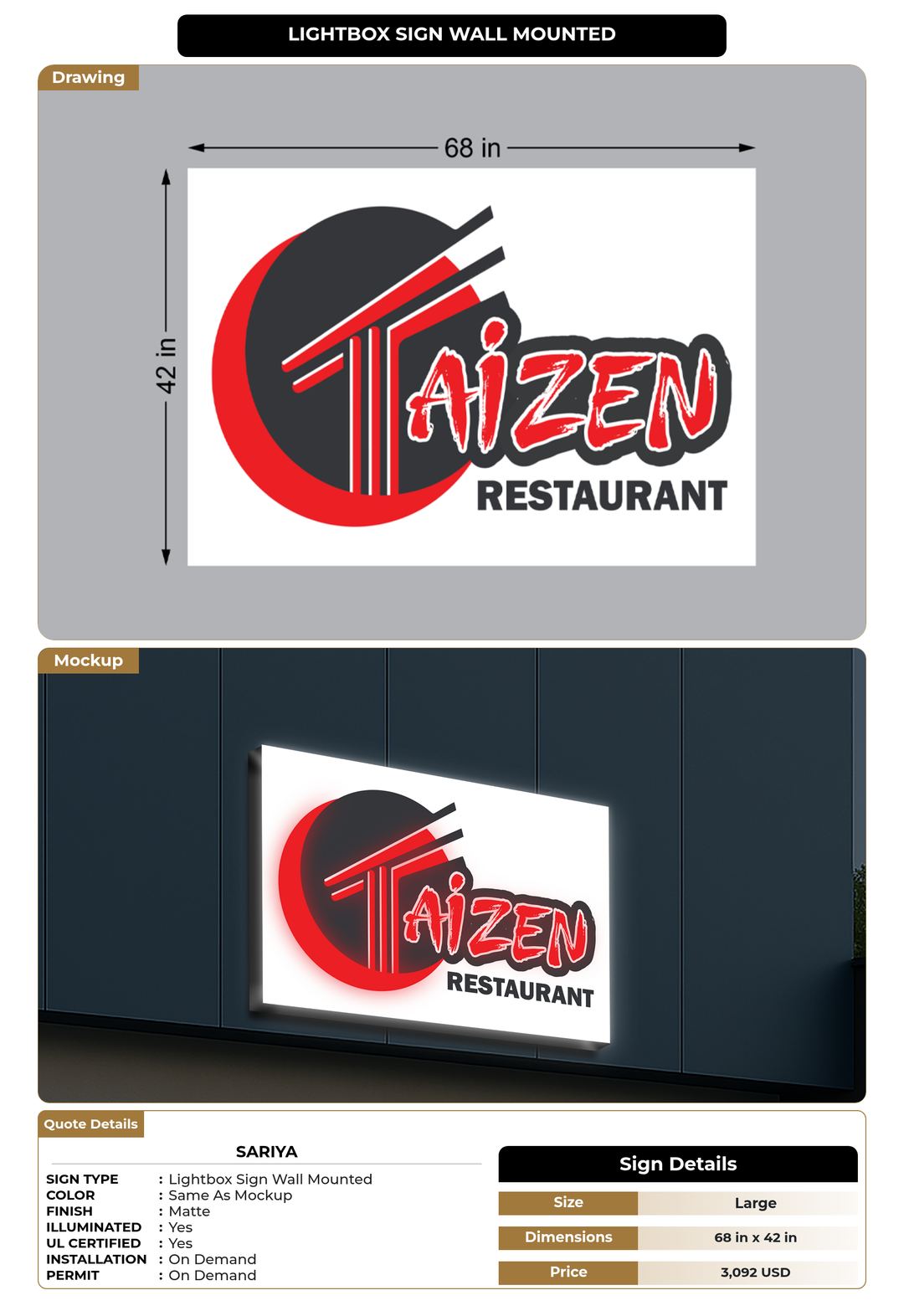 CUSTOM MOCKUP SIGN FOR Sariya