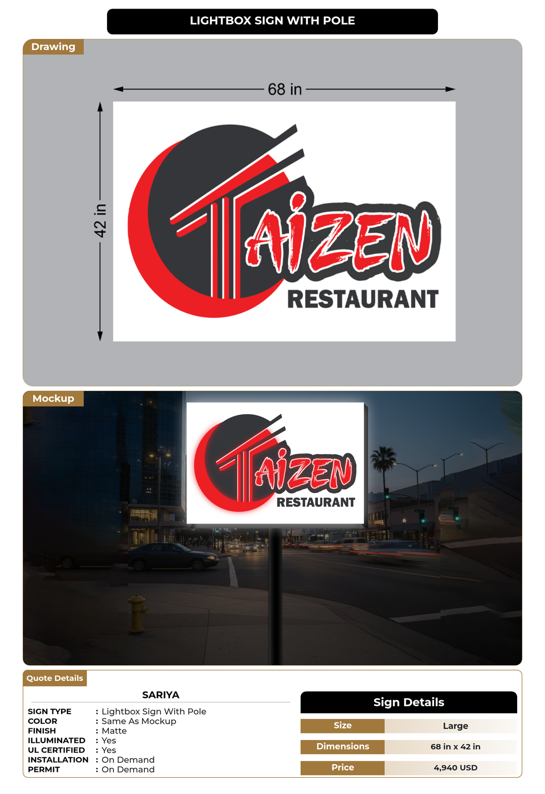 CUSTOM MOCKUP SIGN FOR Sariya