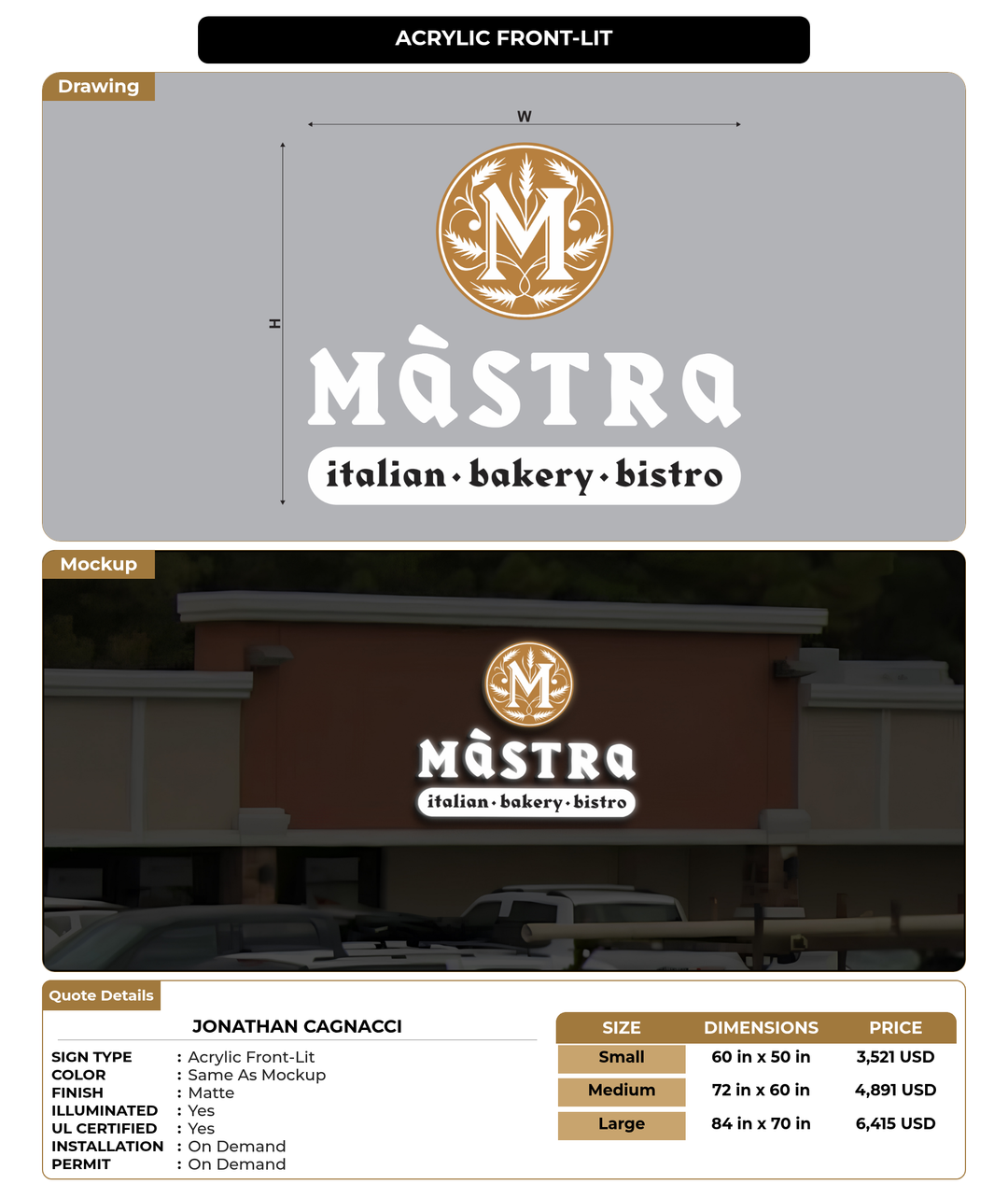 CUSTOM MOCKUP SIGN FOR Jonathan Cagnacci