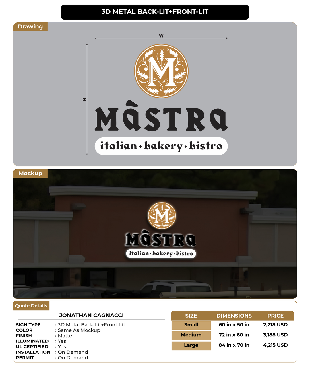 CUSTOM MOCKUP SIGN FOR Jonathan Cagnacci