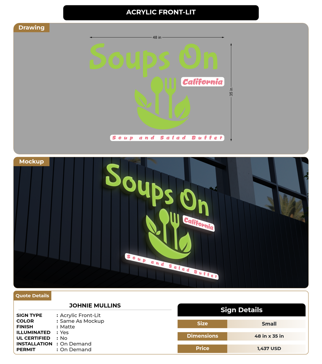 CUSTOM MOCKUP SIGN FOR Johnie Mullins