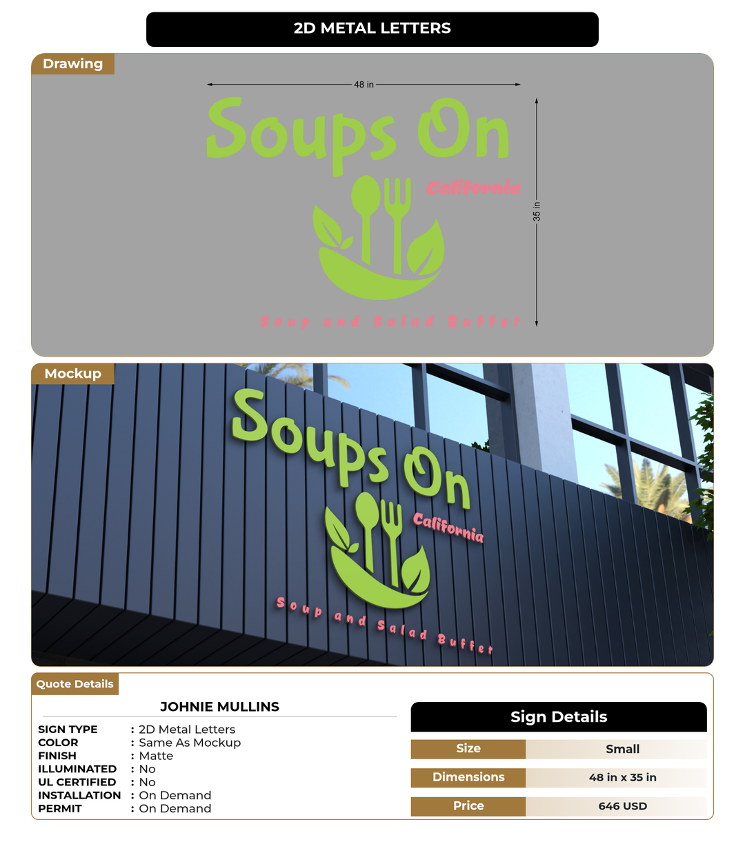 CUSTOM MOCKUP SIGN FOR Johnie Mullins