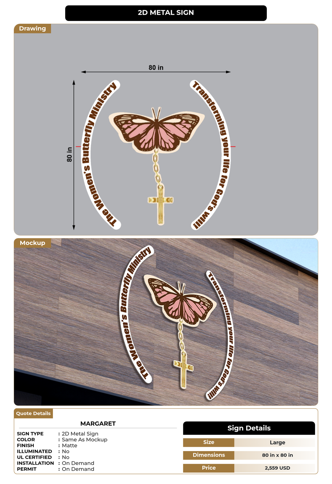 CUSTOM MOCKUP SIGN FOR Margaret