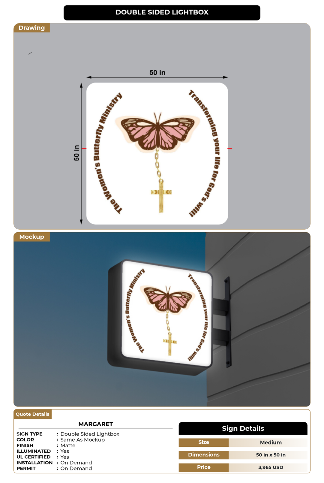 CUSTOM MOCKUP SIGN FOR Margaret