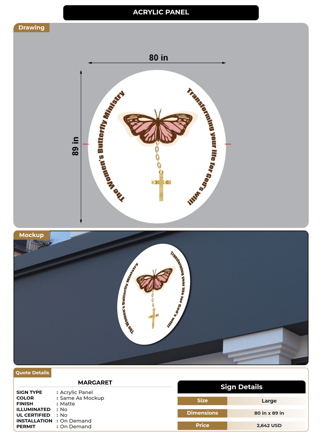 CUSTOM MOCKUP SIGN FOR Margaret
