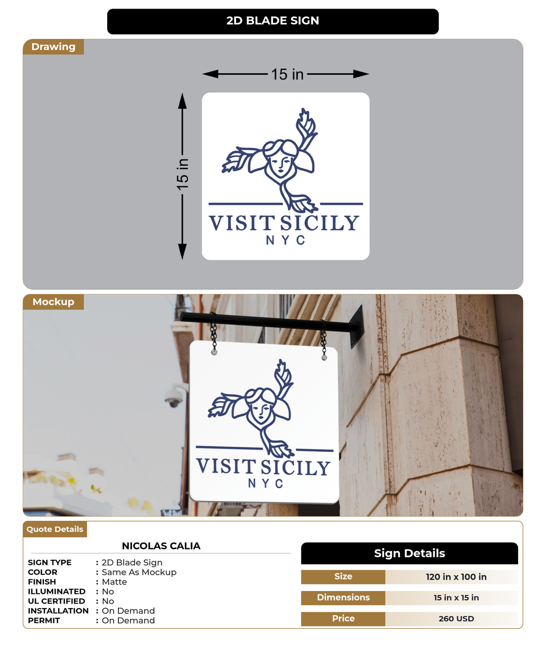 CUSTOM MOCKUP SIGN FOR Nicolas Calia