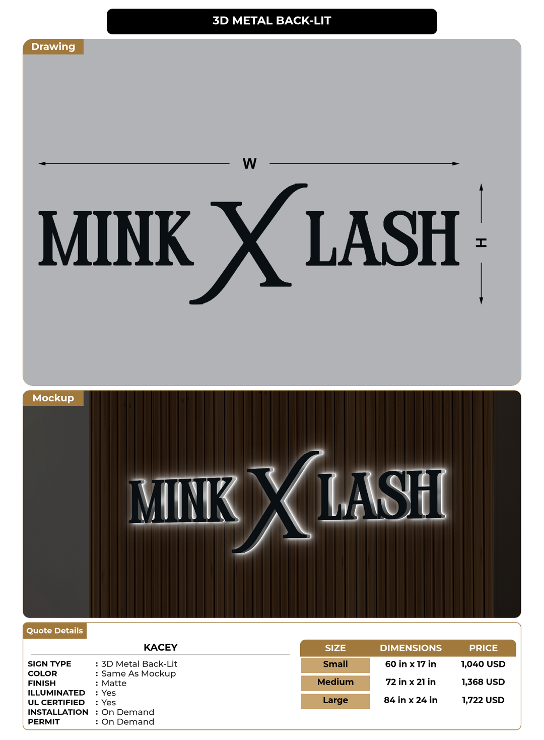 CUSTOM MOCKUP SIGN FOR Kacey